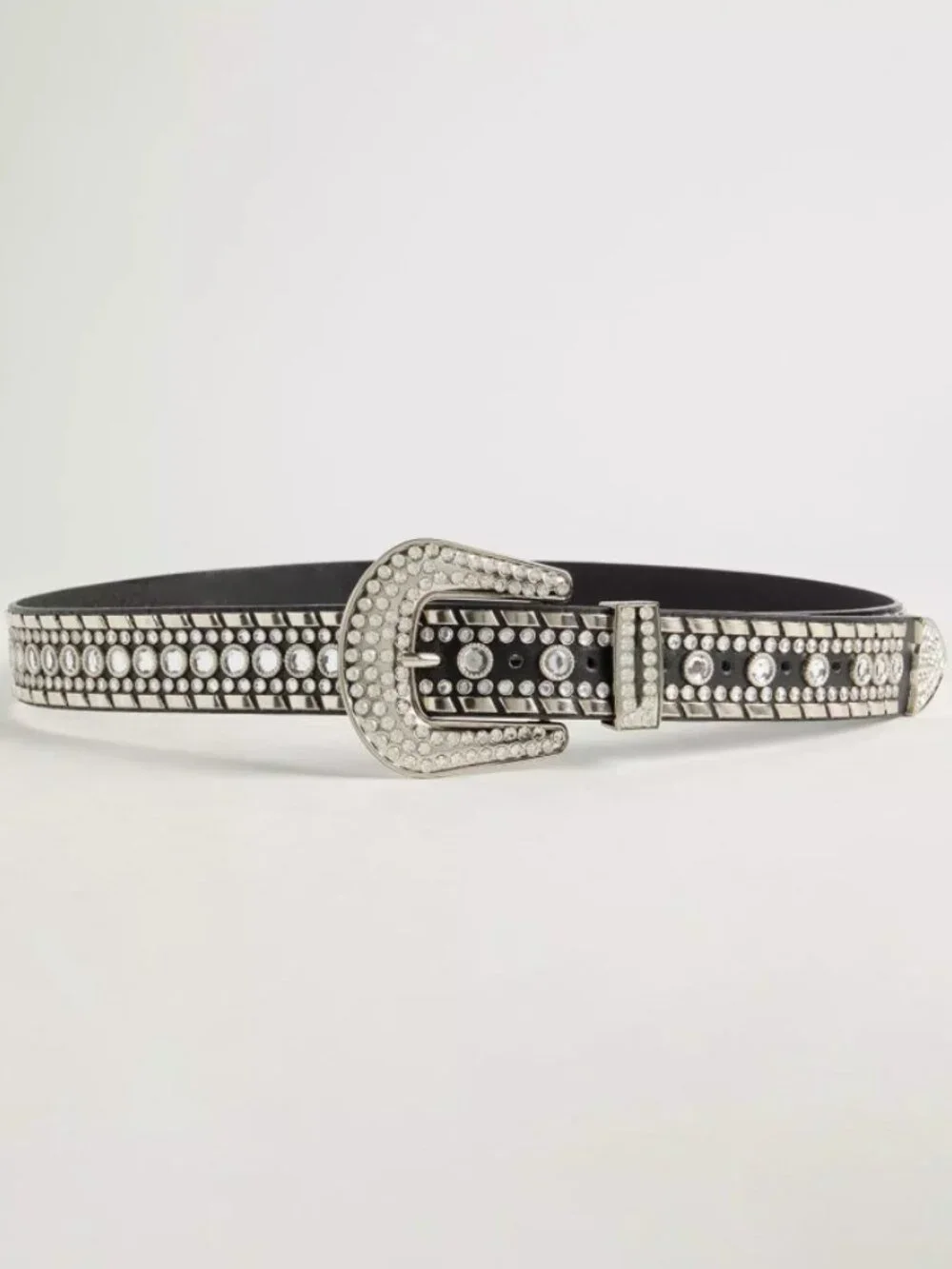 TORRID BLACK STUD & RHINESTONE WESTERN BELT 3 3X 22 24